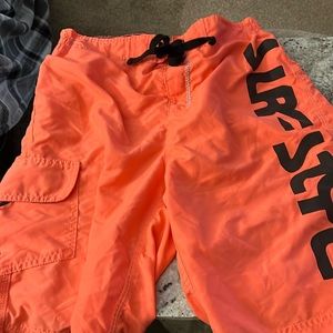 1980’s orange surf style men’s swimming trunks